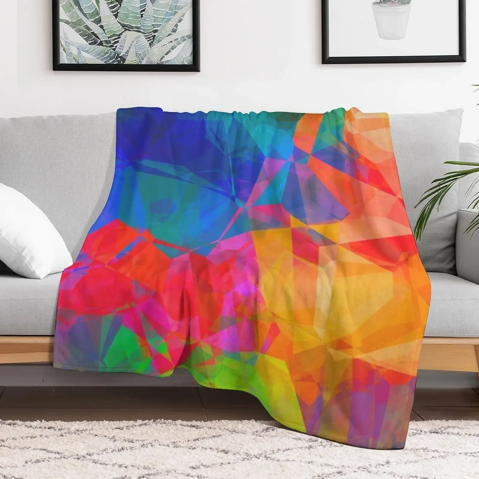 Vibrant Abstract Color Burst Throw Blanket Sofa Throw Loose Blankets