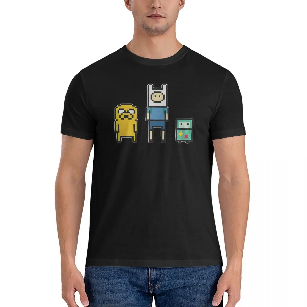 Sign T Shirt Men's Pure Cotton Amazing T-Shirt Round Collar A-Adventure Time Tee Shirt Short Sleeve Tops Adult