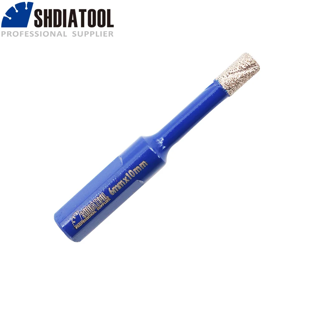 SHDIATOOL 5pcs/set Diamond Core Drill Bit Brazed  Triangular Shank Brazed Dry Drill Hole Three Side Marble Masonry Concrete Tile