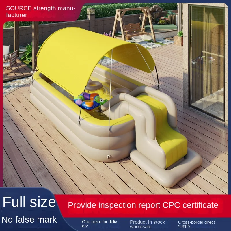 2.1/2.6/3 meter Inflatable Folding Swimming Pool Folding The Pool Sunshine Shed Inflatable Slide 3 Layer Thickened PVC