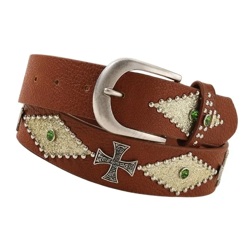 R7UF Fancy Embellished Waistband Adjustable 105cm Belt Fashion Clothing Accessory