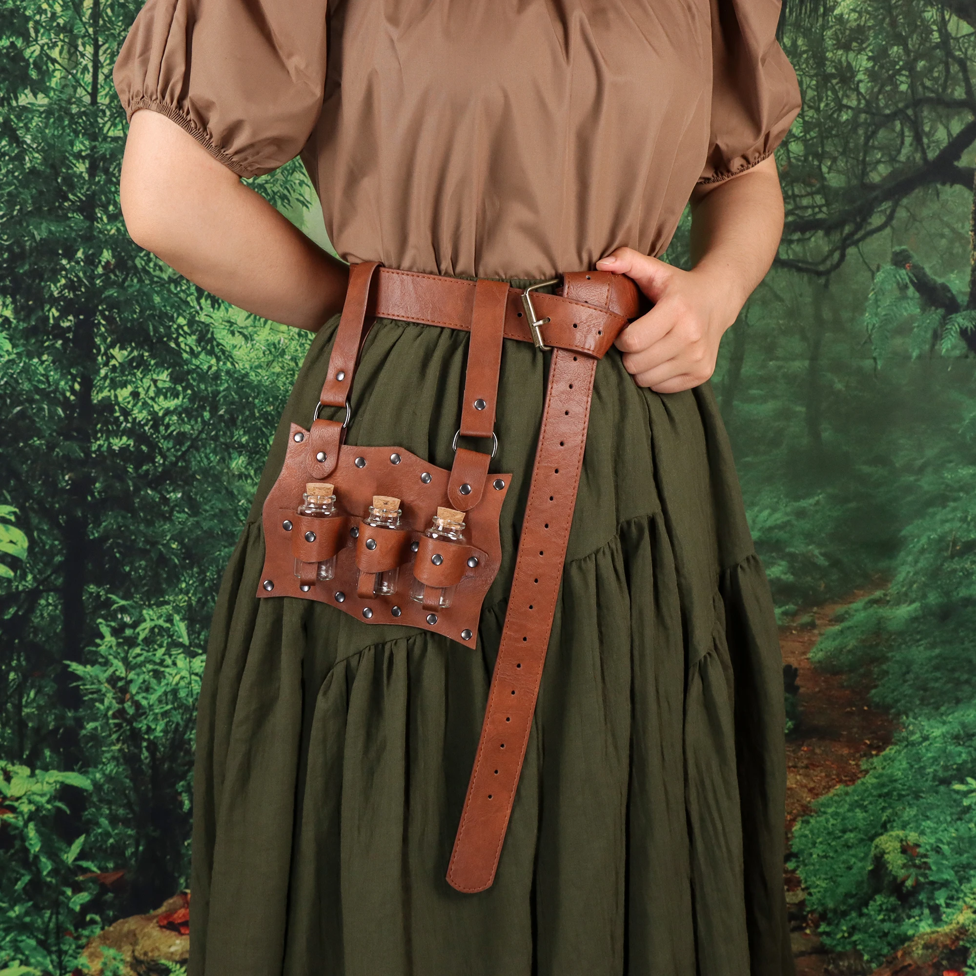 ヴィンテージコスプレ,中世のルネッサンス,スチームパンク,ベルト,ポーションボトルホルダー,ハロウィーンの魔女のアクセサリー