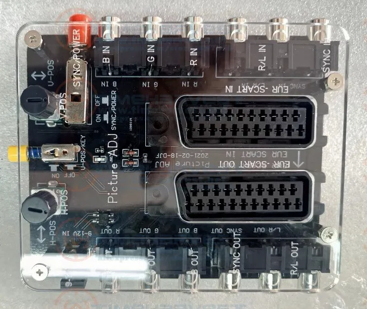 

Newest RGBS Adjustment picture position Converter with shell SCART Adjustable screen converting PCB for adjust Image Position