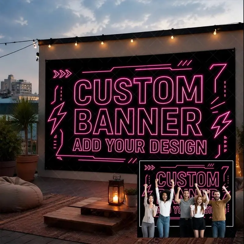 Custom Banner Flags Suitable For Memorial Photo Birthday Graduation Ceremony Personalized Logo Commercial Advertising Promotion