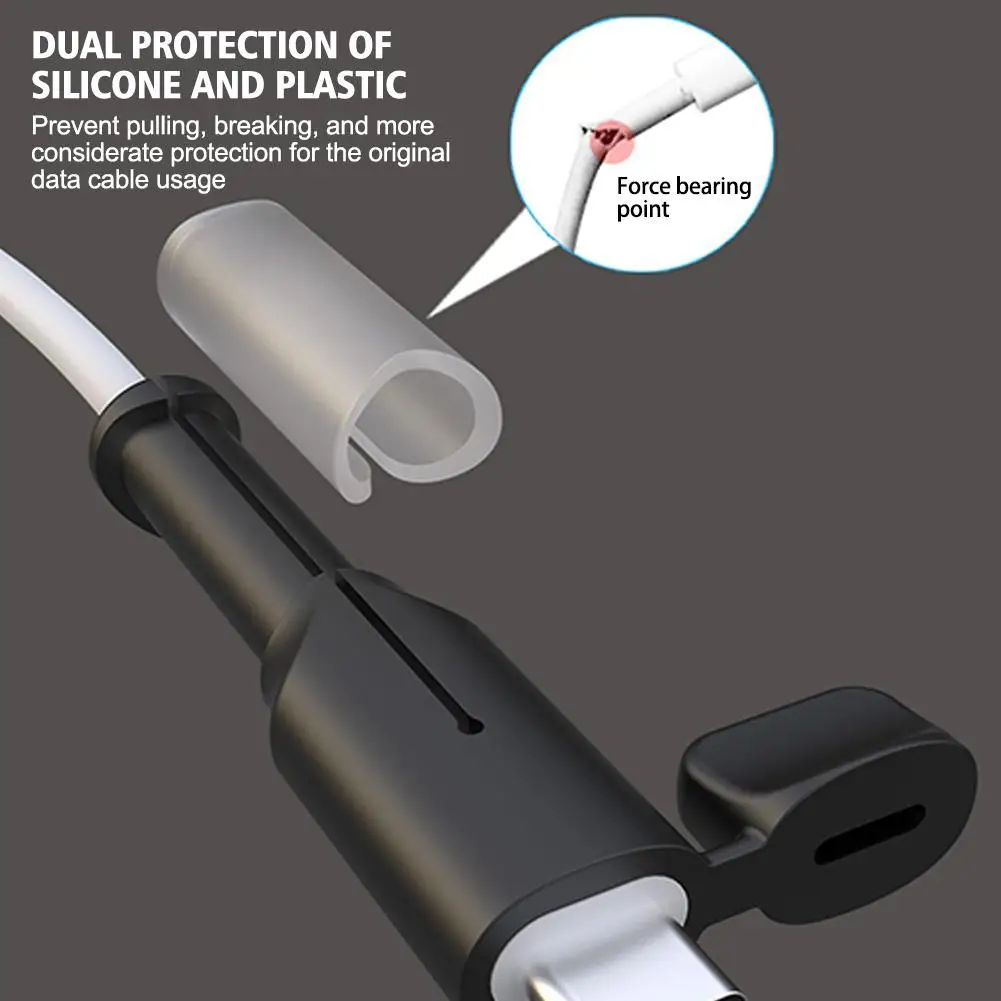 Soft Silicone Charger Cable Winder Fast Charging Cable Protector Sleeve For Mirco/Type-c Data Cable Interface Protective Cover 