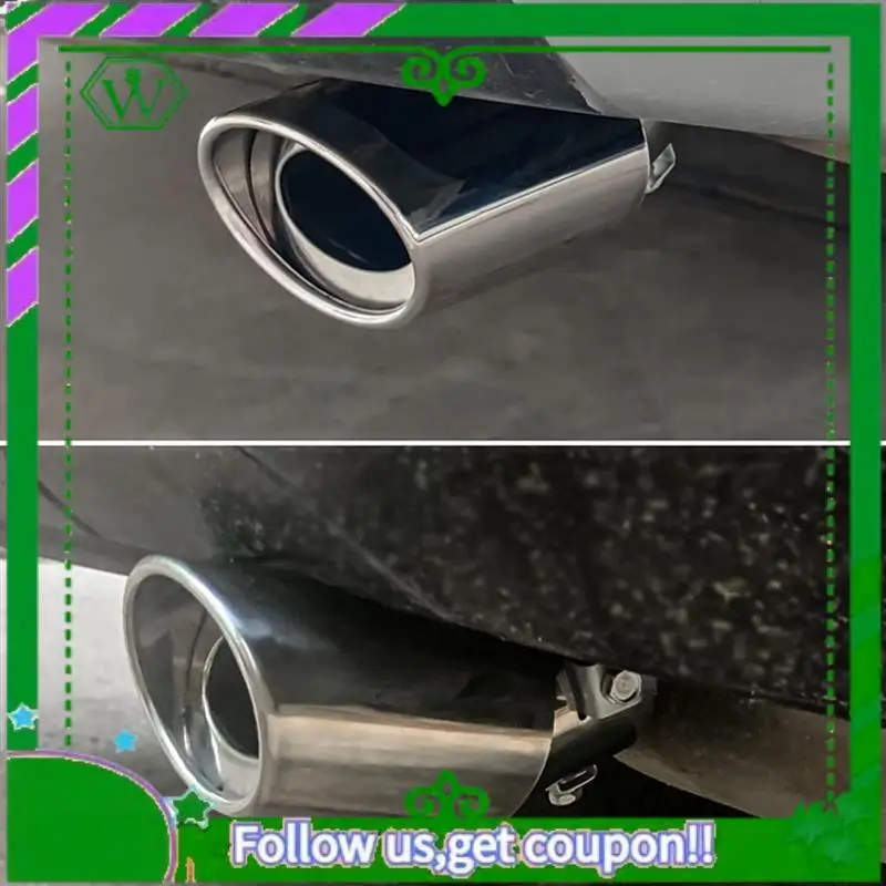 

AC34-1 Piece Car Exhaust Tip, Car Exhaust Pipe Modification Tail Throat Tail Pipe Universal Stainless Steel (Silver)