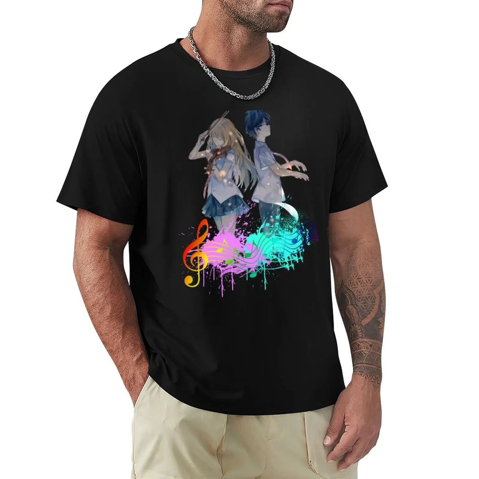 

Shigatsu wa kimi no uso T-Shirt Basic Regular Fit Casual T-Shirt
