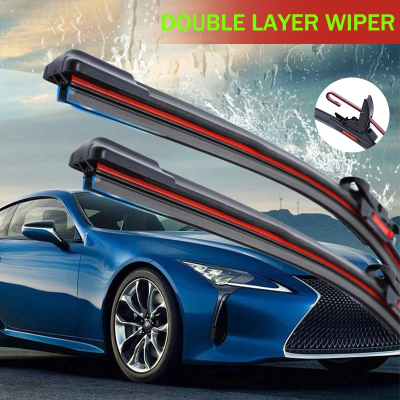 Universal U-type Soft Rubber Strip Double Layer Wiper Windscreen Wipers HD Reduce Noise Car Wiper 14\