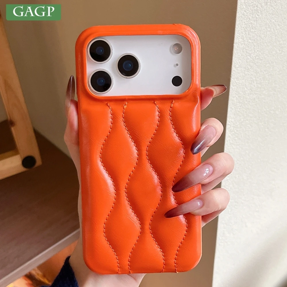 

Роскошный масляный воск, кожаный пуховик, чехол для телефона для iPhone 17, Air 16, 15, 14, 13, Pro Max Plus, удобный противоударный чехол для телефона