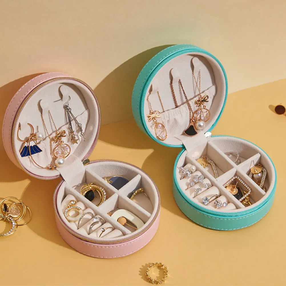 

Jewelry Box Travel Cases for Women Jewellery Storage Pu Office Organizer Vintage