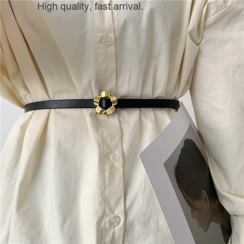 Belt Female Thin Ornament Stylish Simple and Versatile Non-Hole Small Belt Soft Matching Dress Shirt Tight Waist Narrow