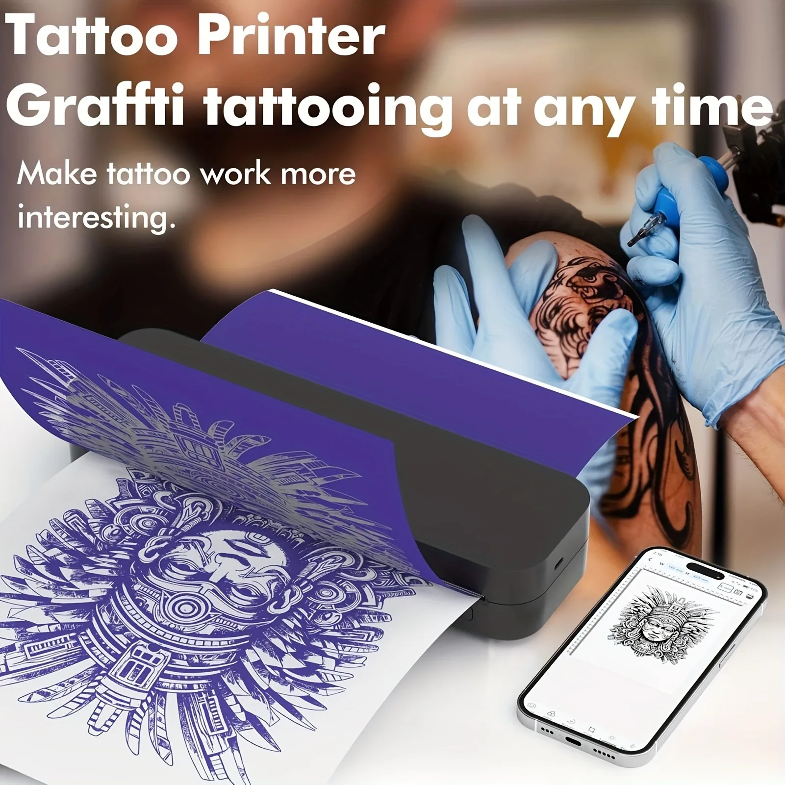 

Marklife Bluetooth термопринтер M08F D210 Беспроводной бесчернильный HD-принтер для татуировок, совместимый с iPhone Android Mac Window