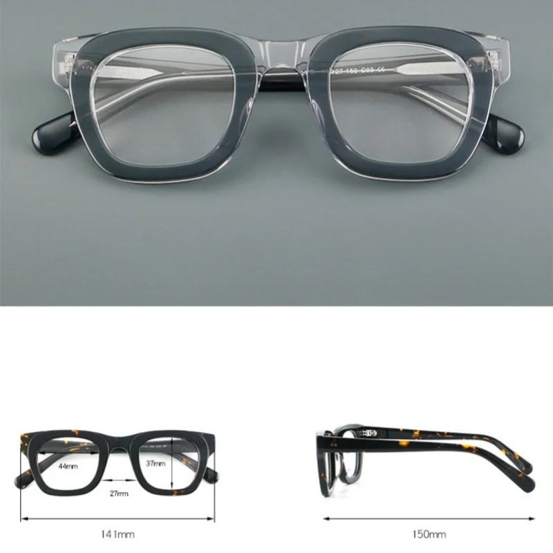 Handgemaakte retro brilmontuur voor mannen vrouwen trendy dik frame brillen hoge kwaliteit acetaat Japanse vintage brillen