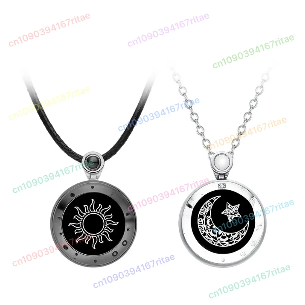 

Sun and Moon Lovers Vibration Agate Pendant Remote Love Couple Remote Smart Sensing Necklace Gift