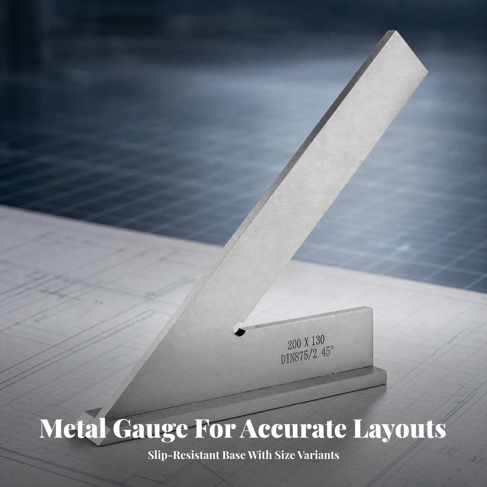 Metal Angle Square with Integrated Base Stable 45-Degree Angle Square Measuring Guide with Base Professional for Fabrication