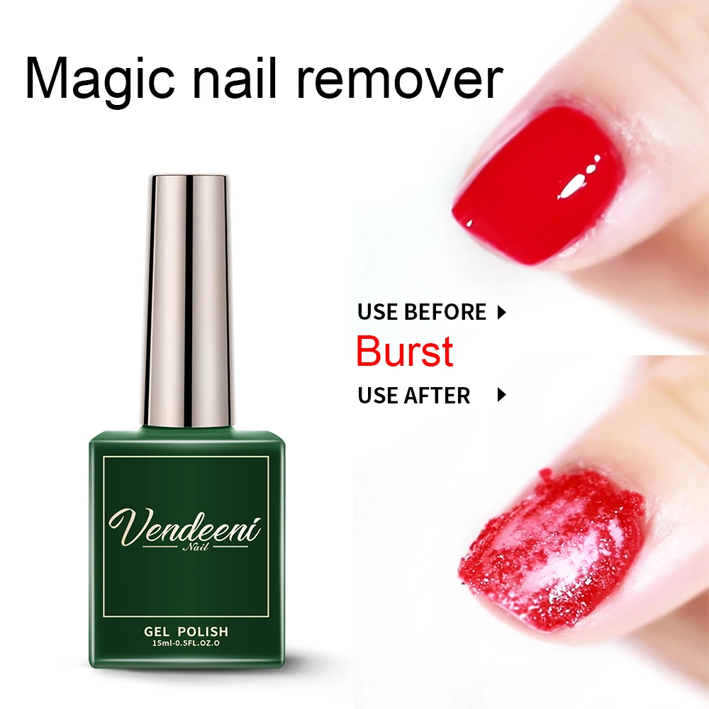 

Vendeeni Magic Remover Gel Nail Polish For Manicure Base Top Coat Fast Clean Within 2-3 MINS UV Burst Gel Nail Polish Remover