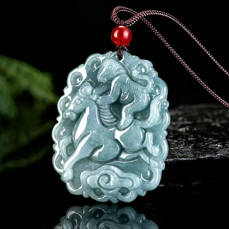 

Real Natural Grade A Jade Jadeite Men Women Gift Bless Lucky Horse Monkey Pendant