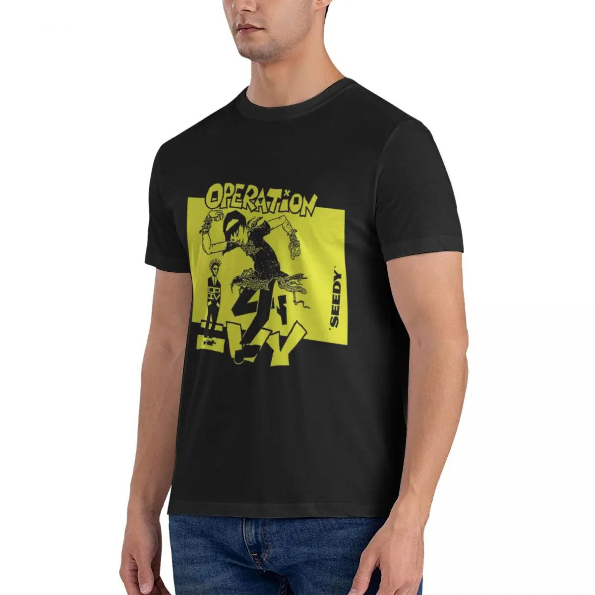 Men's T-Shirts Between A Rock And A Hard Place Cotton Tee Shirt Short Sleeve R-Ramones Band T Shirts O Neck Tops fugees