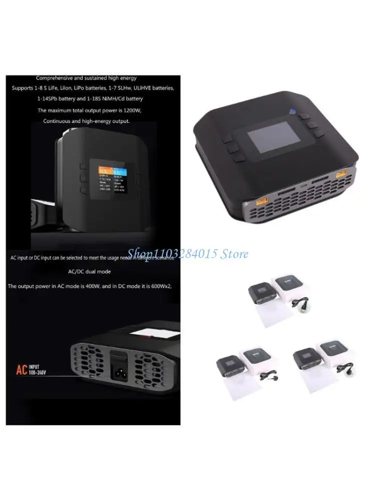 Intelligent Battery Charging Station K4 AC400W DC600W 20A Two Channel Battery Balance Charger Advanced for Electronics