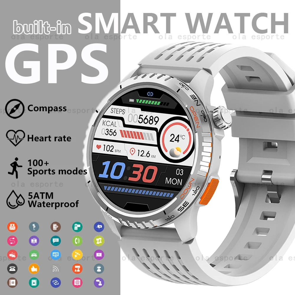 

Новые мужские и женские умные часы 466*466 HD AMOLED-экран Bluetooth-вызов Здоровье Смарт-часы GPS-трекер 100 + спортивные режимы 5ATM Водонепроницаемые