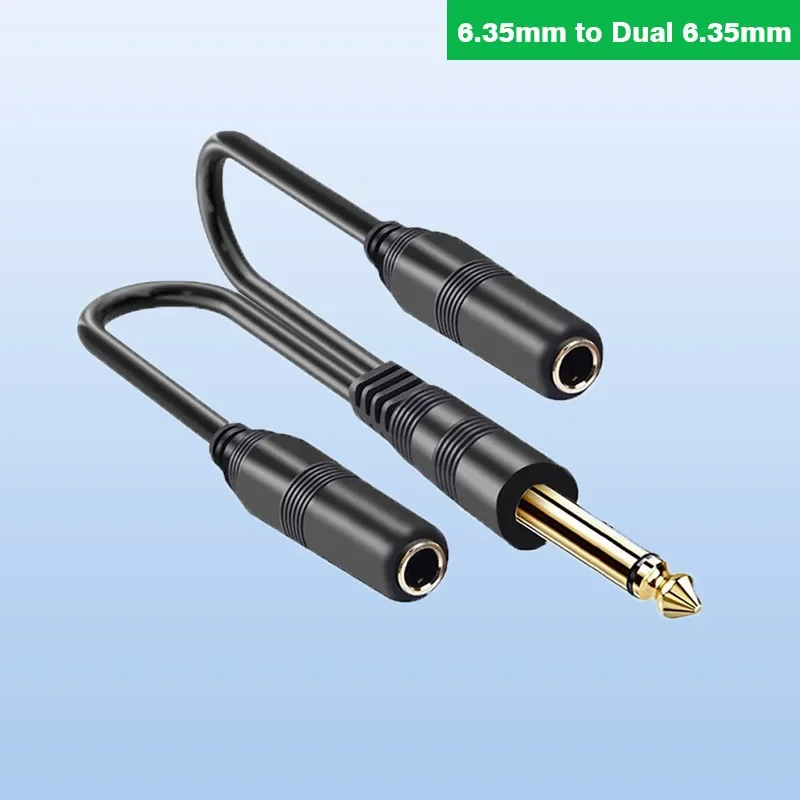 6.5 مللي متر ذكر وأنثى 6.35 مللي متر كبير ثنائي النواة إلى ثنائي 6.5 حافلة أحادية ميكروفون نقطة واحدة خط الصوت مطلية بالذهب المقابس