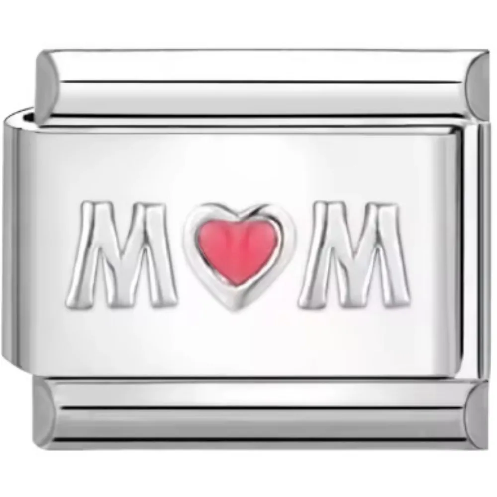 Mother's Day Series Stainless Steel Modular DIY Charm Bracelet Combo Jewelry Gift Plant Flowers Links Accessories