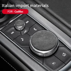 2pcs Italy Super Suede Car Center Control Gear Knob Decorative Sticker For Cadillac XT4/XT5/XT6/CT5/CT6 2020-UP LHD RHD