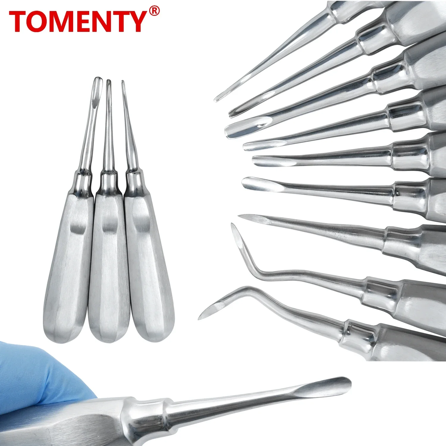 

1Pc Dental Extraction Elevator Stainless Steel Tooth Dentist Tool Stright Curved Root Elevator Minimally Invasive Dentistry Tool