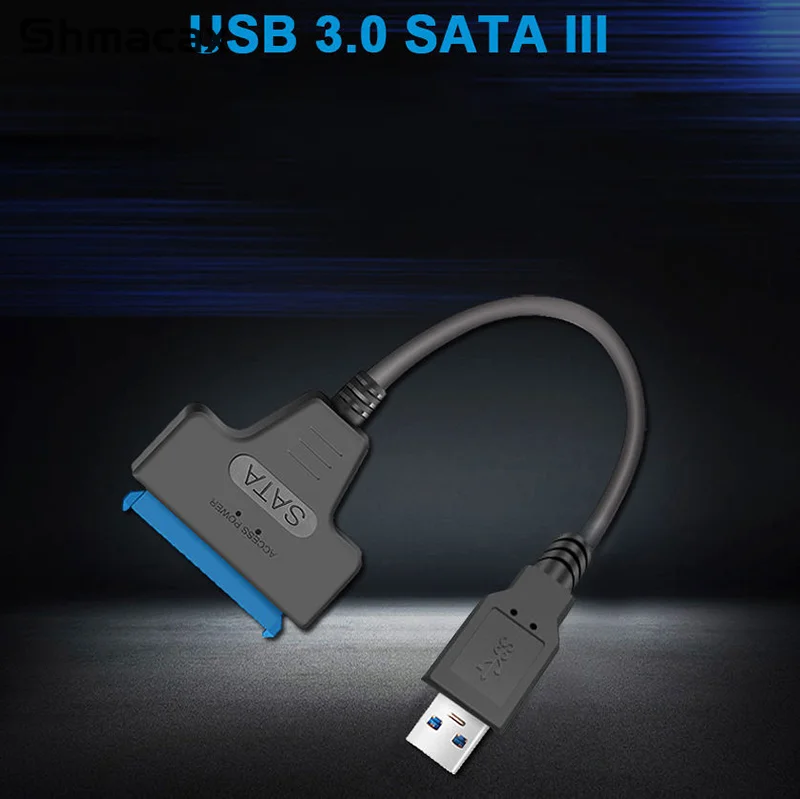 SATA-USB 3.0/2.0ケーブル,22ピン電源アダプター,2.5インチ,6 gbps,外付けHDD, SSD,ハードドライブ,3ユニット