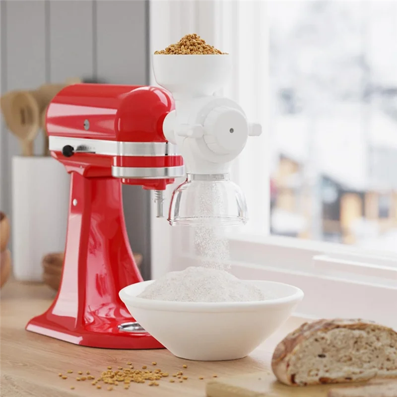

B89B-For Kitchenaid Stand Mixer Compatible Grain Mill, 8 Levels Flour Grinder For Wheat,Corn Oats,Coffee Bean