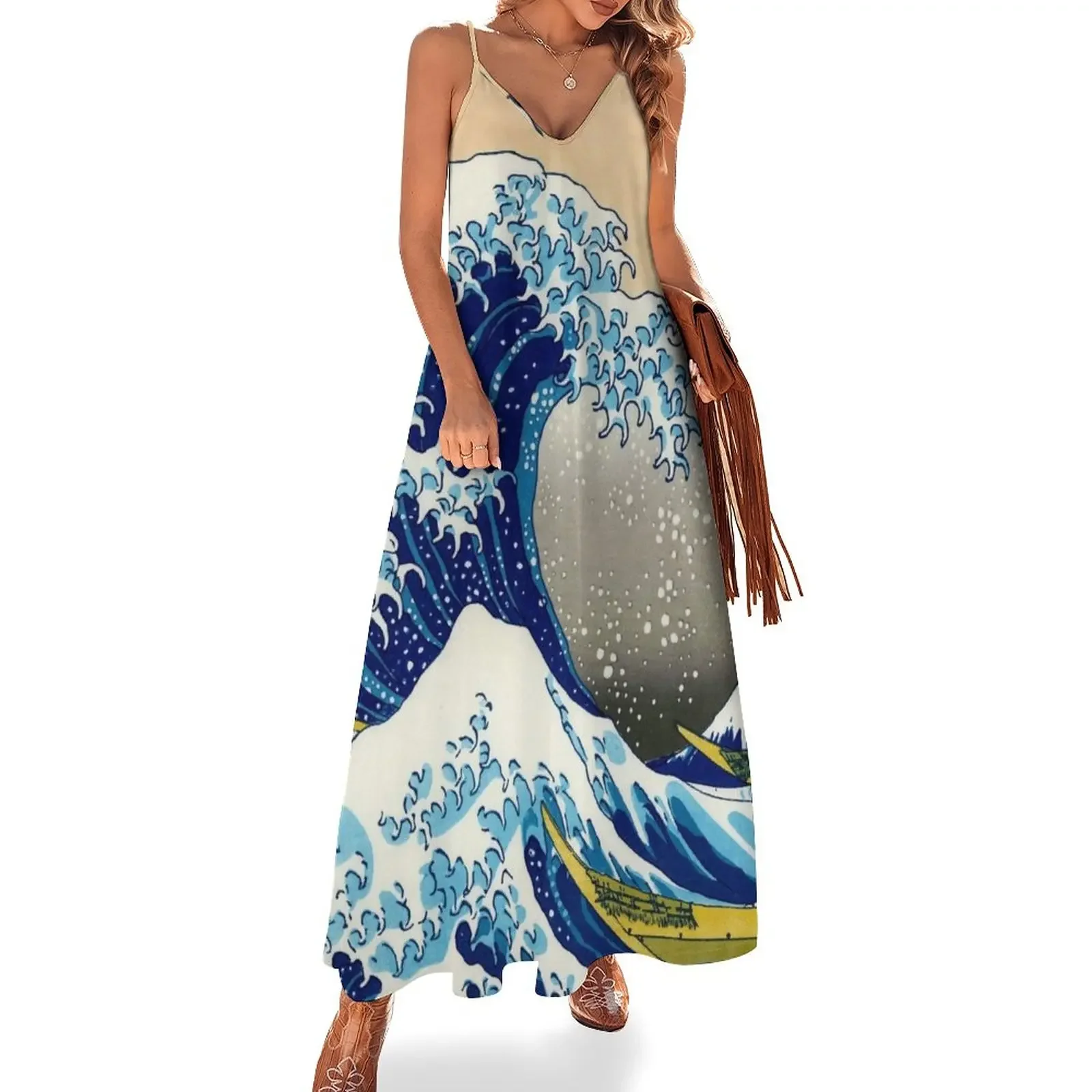 

Katsushika Hokusai - The Great Wave of Kanagawa Sleeveless Dress summer dress korean women wedding guest dress 2024 prom clothes