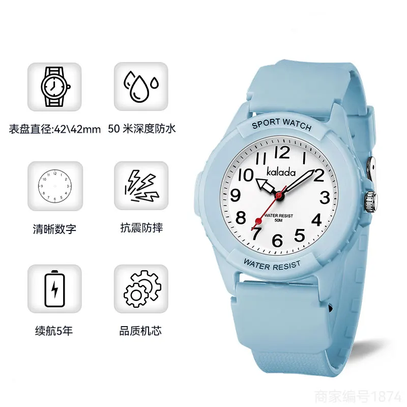 Marca de lazer estudante masculino e meninas relógio de quartzo à prova dwaterproof água doce colorido pulseira de silicone macio relógios