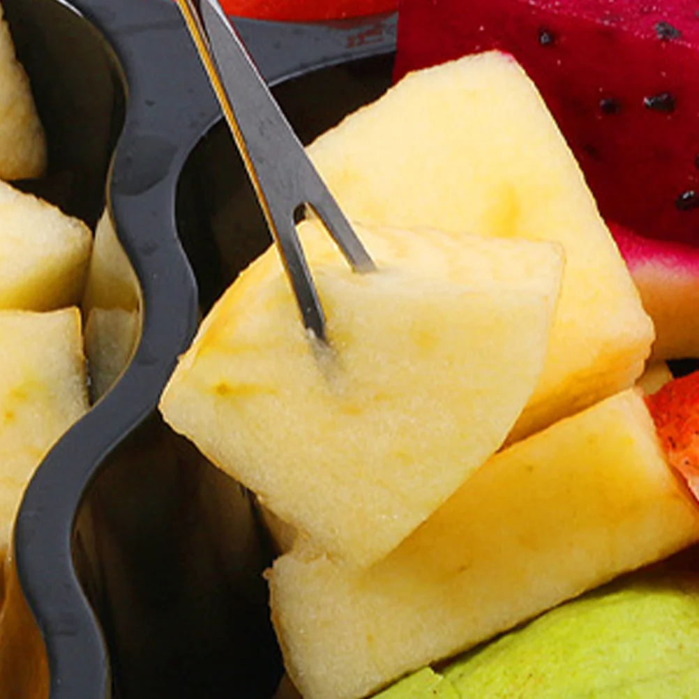 

8Pcs Plastic Handle Fondue Forks Stainless Steel Cheese Dessert Fruit Food Forks Outdoor Picnic Barbecue Plastic Handle Fork