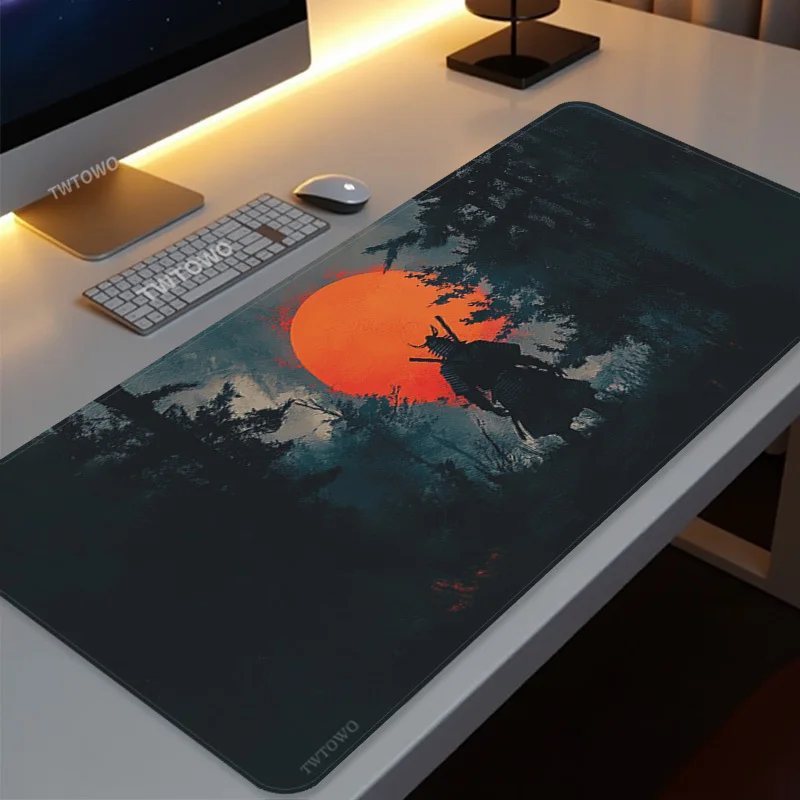 Mouse Pad Japanese Samurai Gamer XL Large Home HD Mousepad XXL MousePads Non-Slip Natural Rubber Carpet PC Table Mat Mouse Mats
