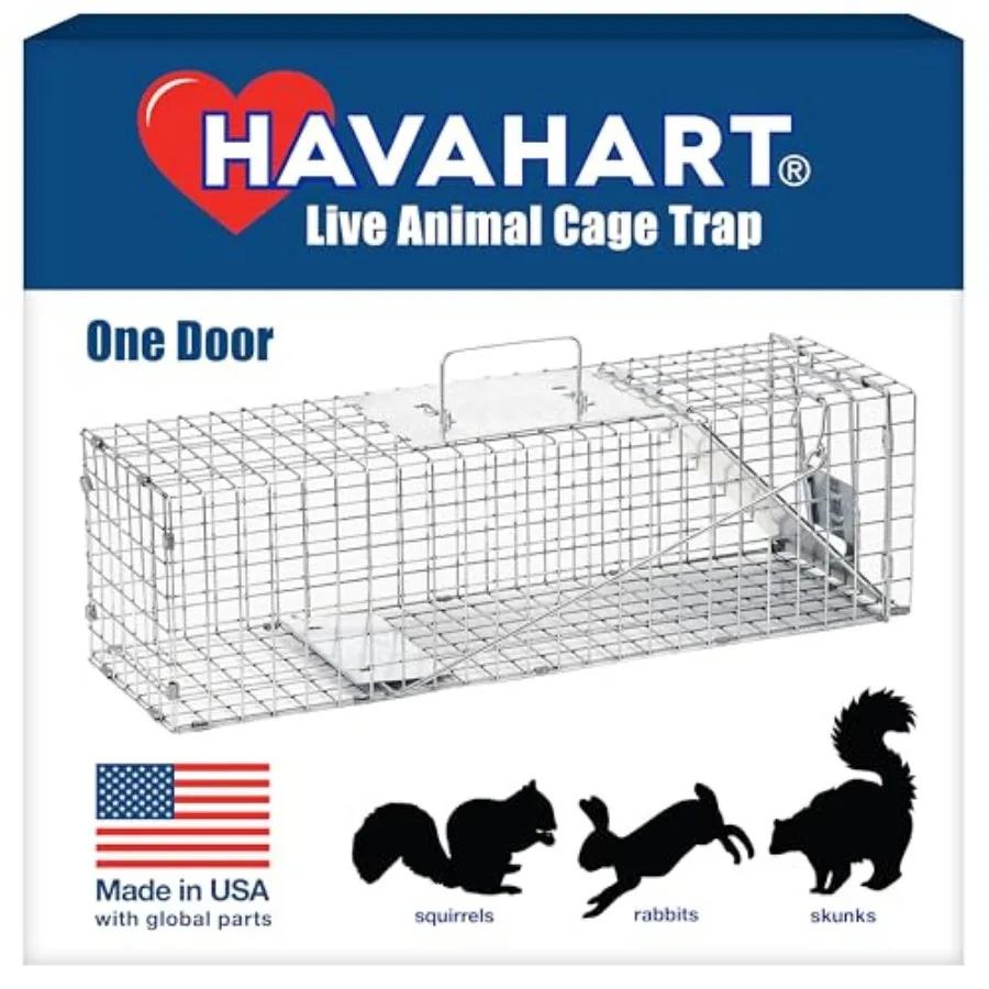 

Medium 1-Door Humane Catch and Release Animal Trap for Rabbit, Skunk, Mink, and Squirrel - Professional Style Live Catch Trap -
