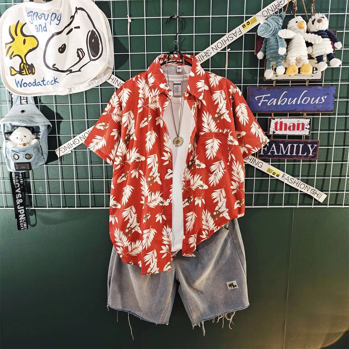 Camisa de Manga Corta de Seda Helada con Estampado Floral Rojo Hawaiano para Hombre, Talla Grande, Ideal para Vacaciones de Verano en la Isla, Estilo Caballero Elegante (hasta 300 Libras)