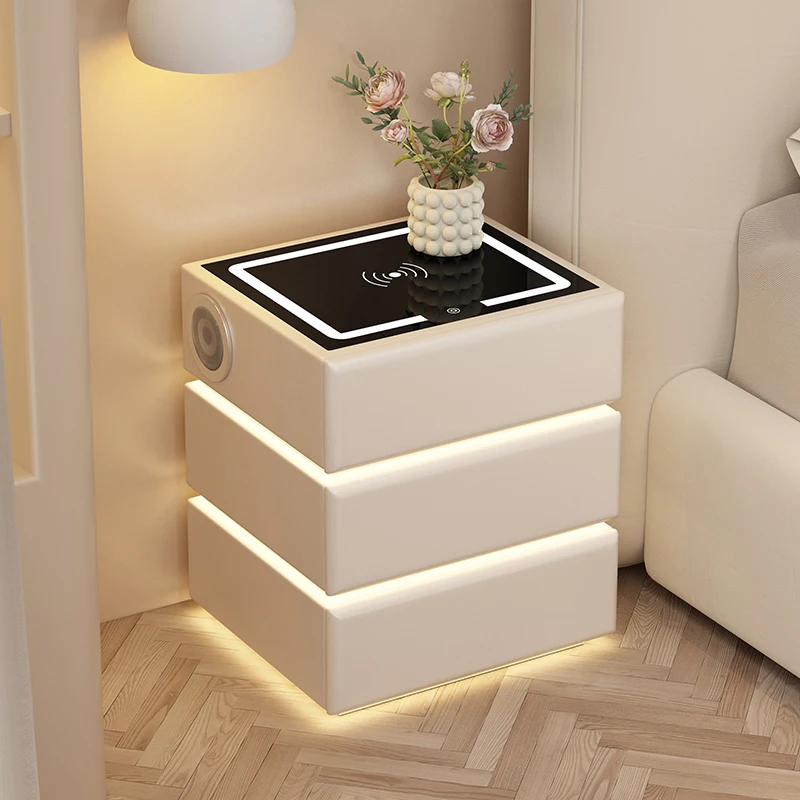 

Living Room Home Nightstands Bedroom Comfortable Modern Smart Bedside Table Luxury Nordic Mesita De Noche Room Furniture