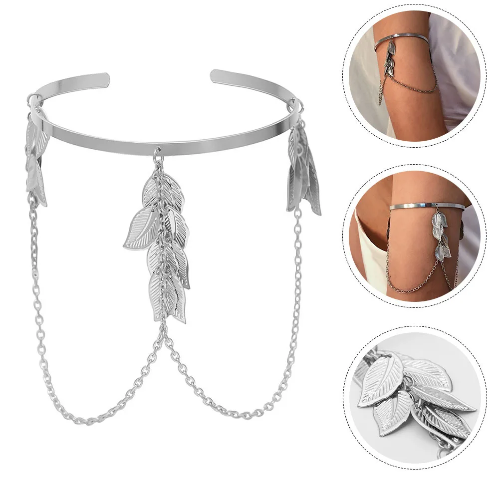 1 قطعة ورقة هندسية شرابة الذراع سلسلة مادة الحديد دائم ملابس بسيطة كل مباراة الإناث الذراع قلادة موضة النساء الذراع