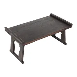 Mesa de té plegable de madera baja china, mesa auxiliar para sala de estar, café de té antiguo Gongfu, mesa de té japonesa con ventana de Bahía