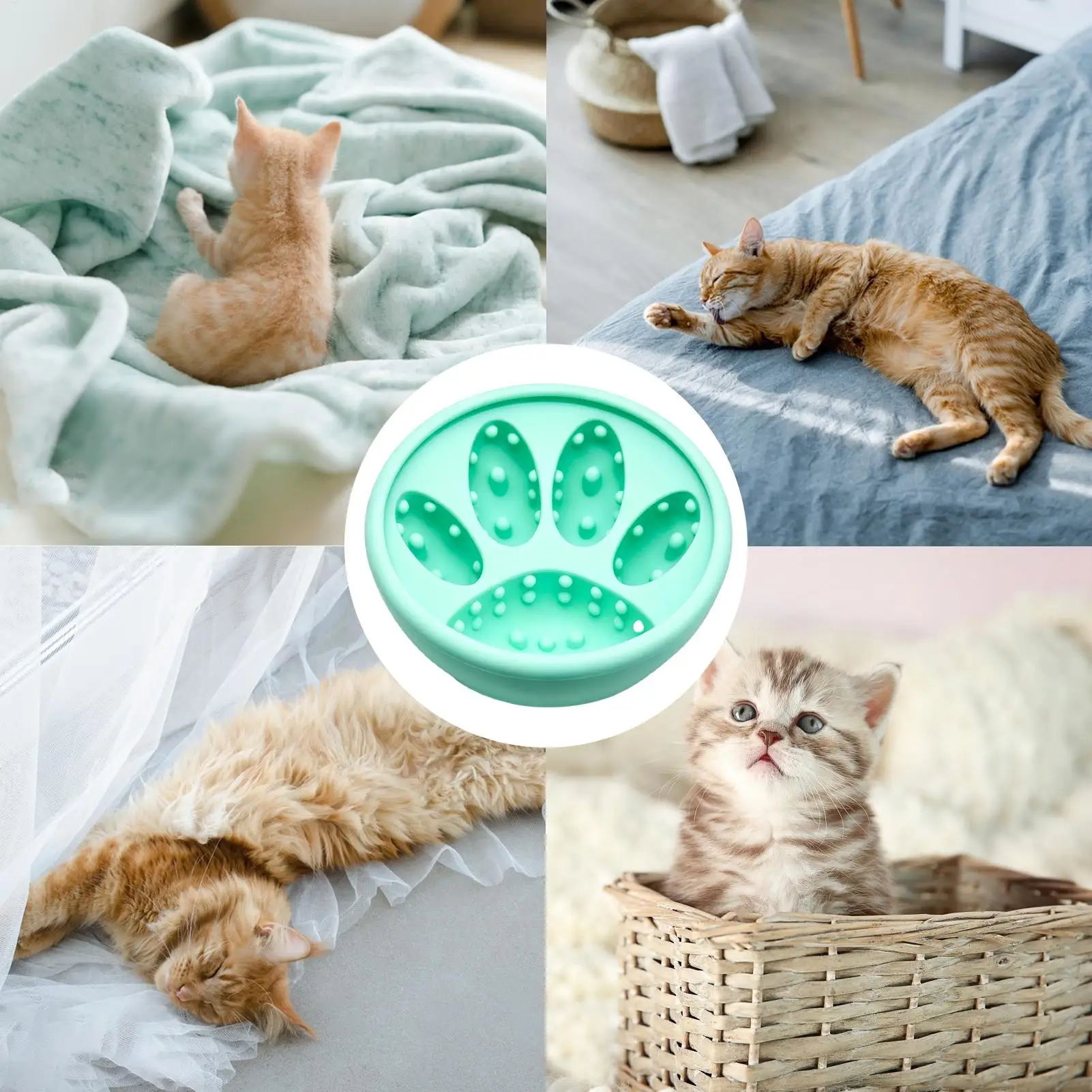 

Licking Bowl Silicone Non-Slip Anti-Tip Interactive Puzzle Dog Lick Bowls Slow Feeder For Treat Dispensing Enrichment Play