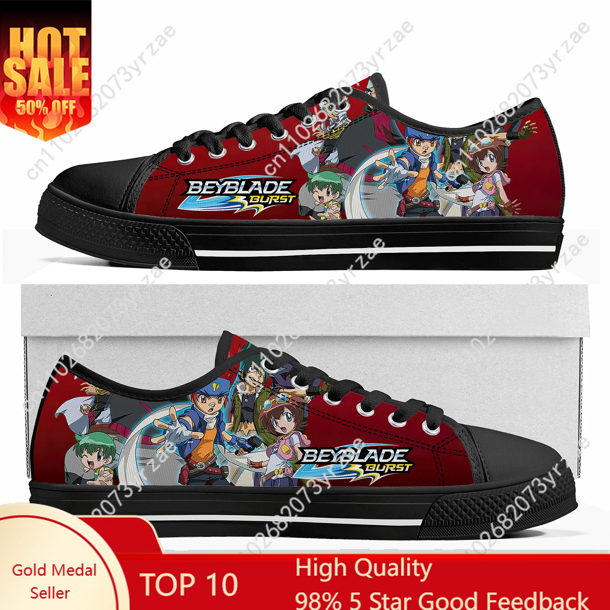 

Beyblade Low Top Flats Sneakers Men Women Teenager Canvas Sneaker High Quality Fashion Casual Sports Shoes Custom Shoe