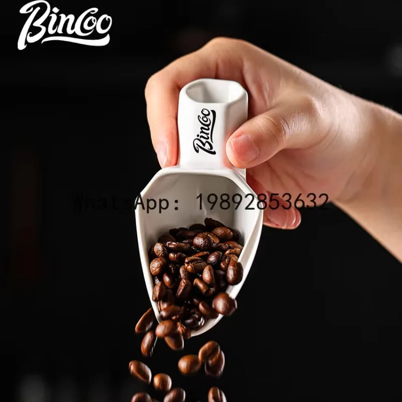 Xcoffee bean spoon scale bean plate shovel-shaped ceramic powder spoon exquisite dish bean spoon 20g coffee powder