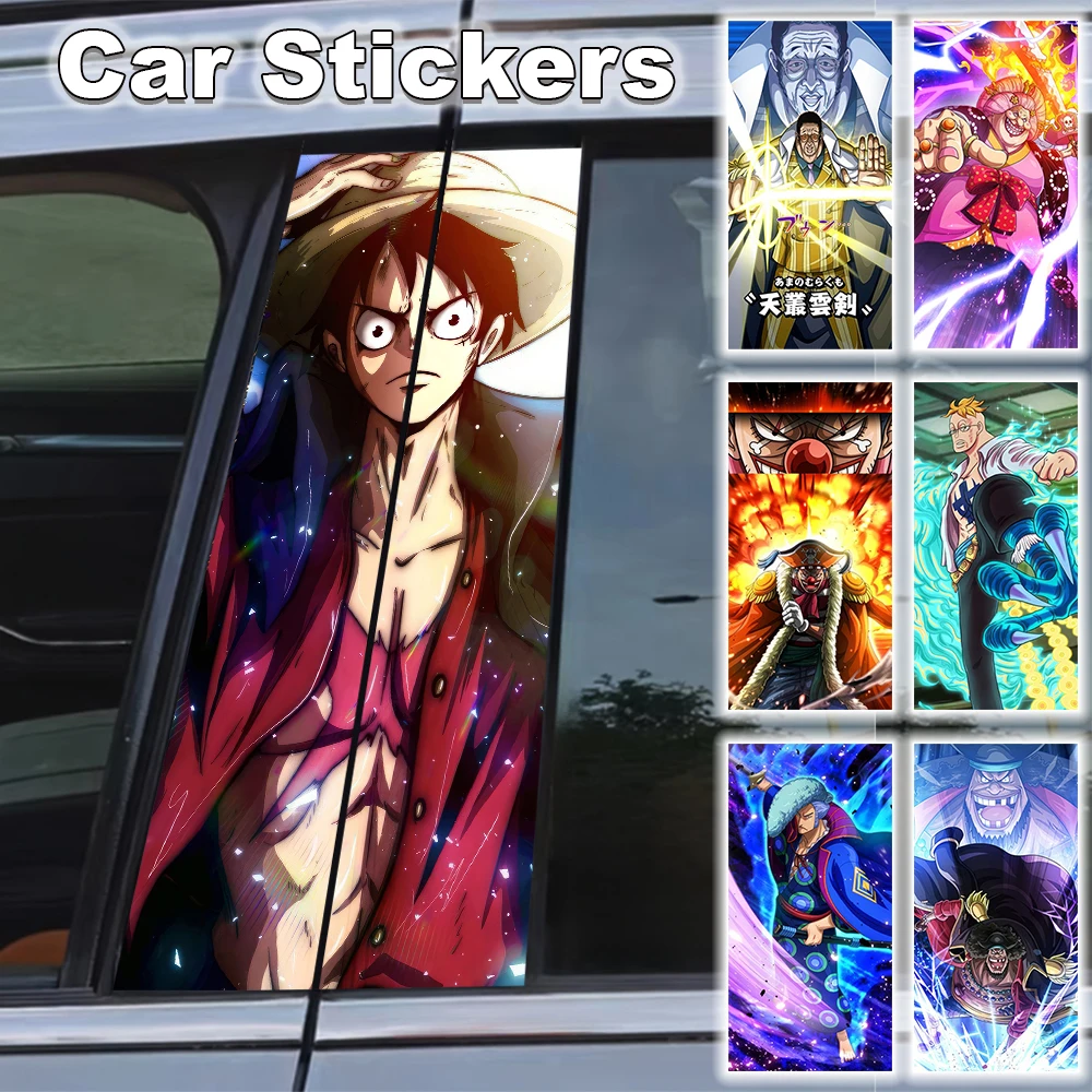 

One Piece Luffy Car B Pillar Sticker Decal Waterproof Anime JDM Accessorie Zoro Stick Scratch Resistant Self-adhesive Poster