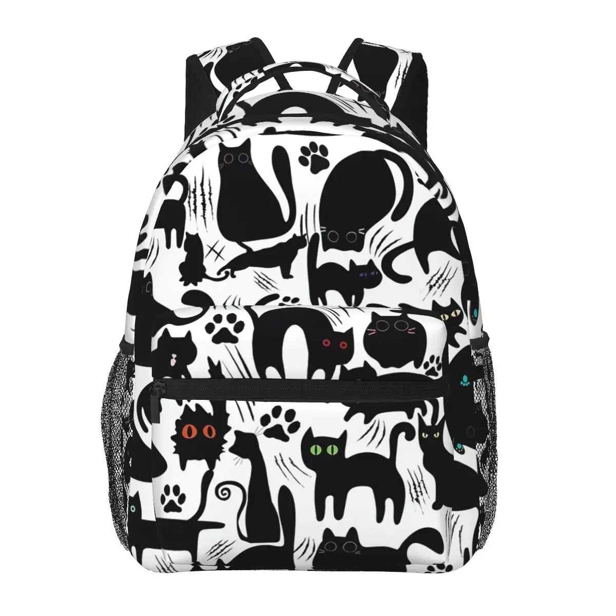 

Cartoon Black Cat Pattern Student Backpack School Bag Hiking Travel Daypack for Men Women Fashion Bookbag Shoulder Bags