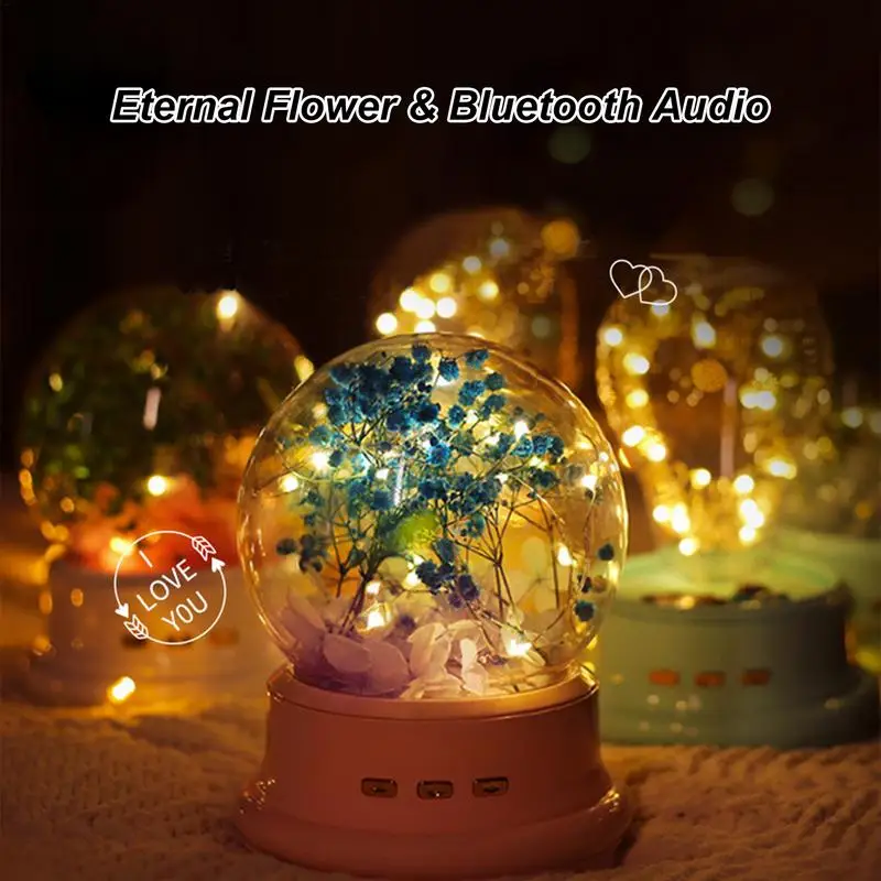 Crystal Ball Wireless Speaker Wishing Bottle Sound Box Ball Light Show Wireless Speaker Speakers Ornament Light Up For Her