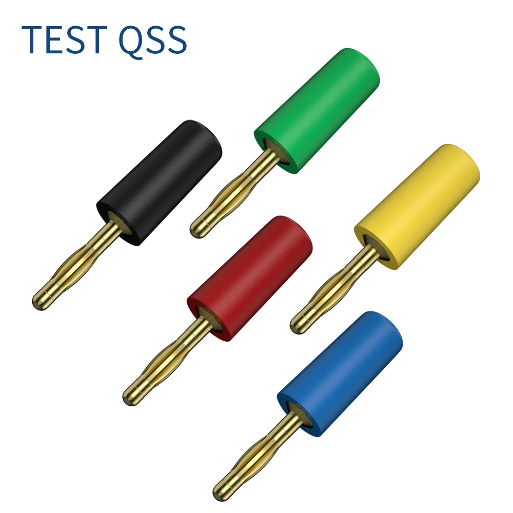 QSS 10PCS 2MM Banana Plug Gold Plating Electrical Terminal Connector Accessories 5 Colors Q.10002