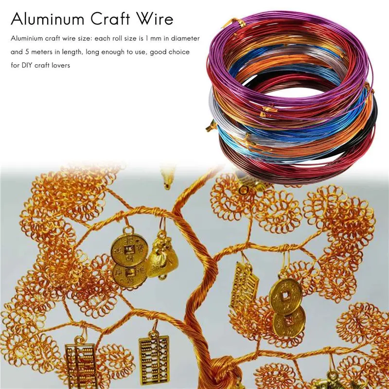 

【LIMITED EDITION】48 Rolls Assorted Colors Aluminium Craft Wire For DIY Craft, 1 Mm In Diameter 5 Meters Long