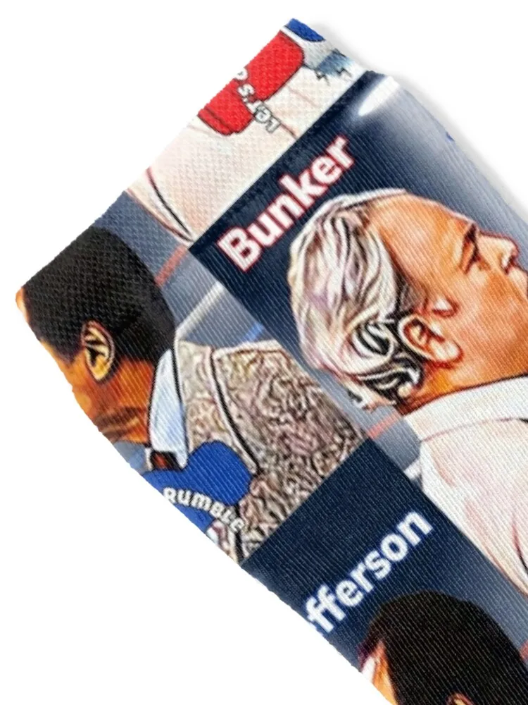 Archie bunker VS. George Jefferson Socks valentine gift ideas Soccer football Men's Socks For Man Women's