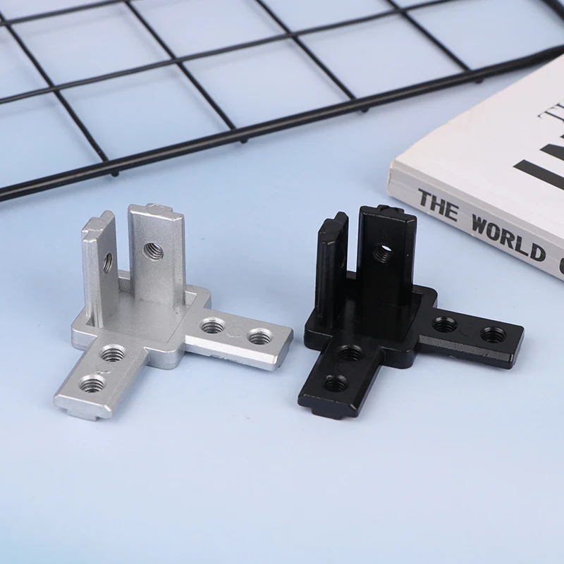 T 슬롯 2020 3030 4040 알루미늄 압출 프로파일 3차원 브래킷 부품용 4팩 3방향 엔드 코너 브래킷 커넥터