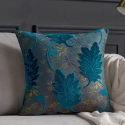 Luxury Leaf Cushion Cover 45x45cm High-class Thick Pillow Cover Decorative Pillowcase for Sofa Livingroom Home Decor